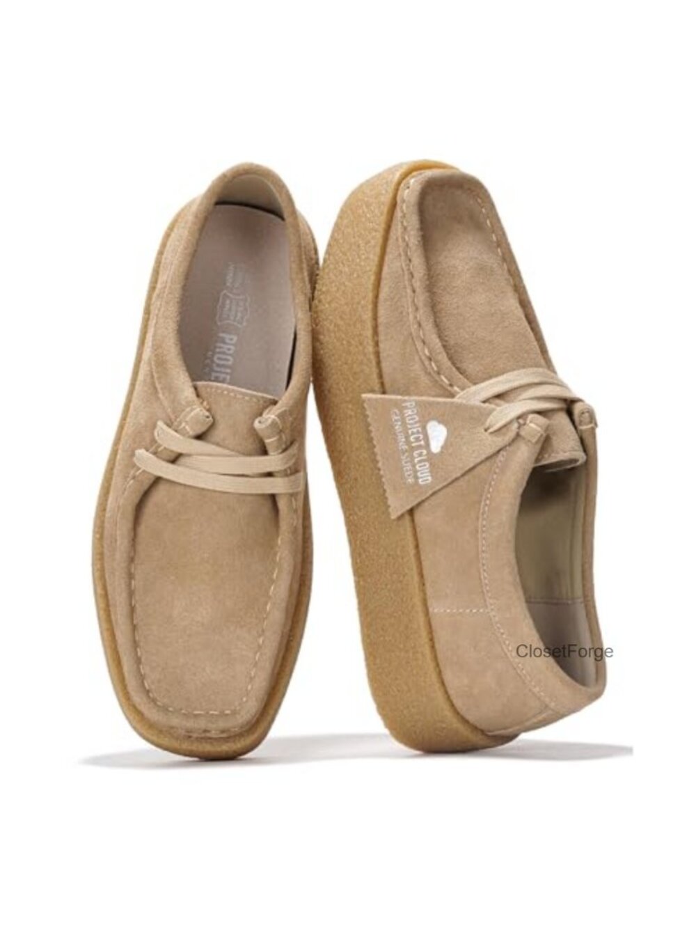 Genuine Leather Platform Oxford Loafers Women Slip-On Memory Foam Comfort